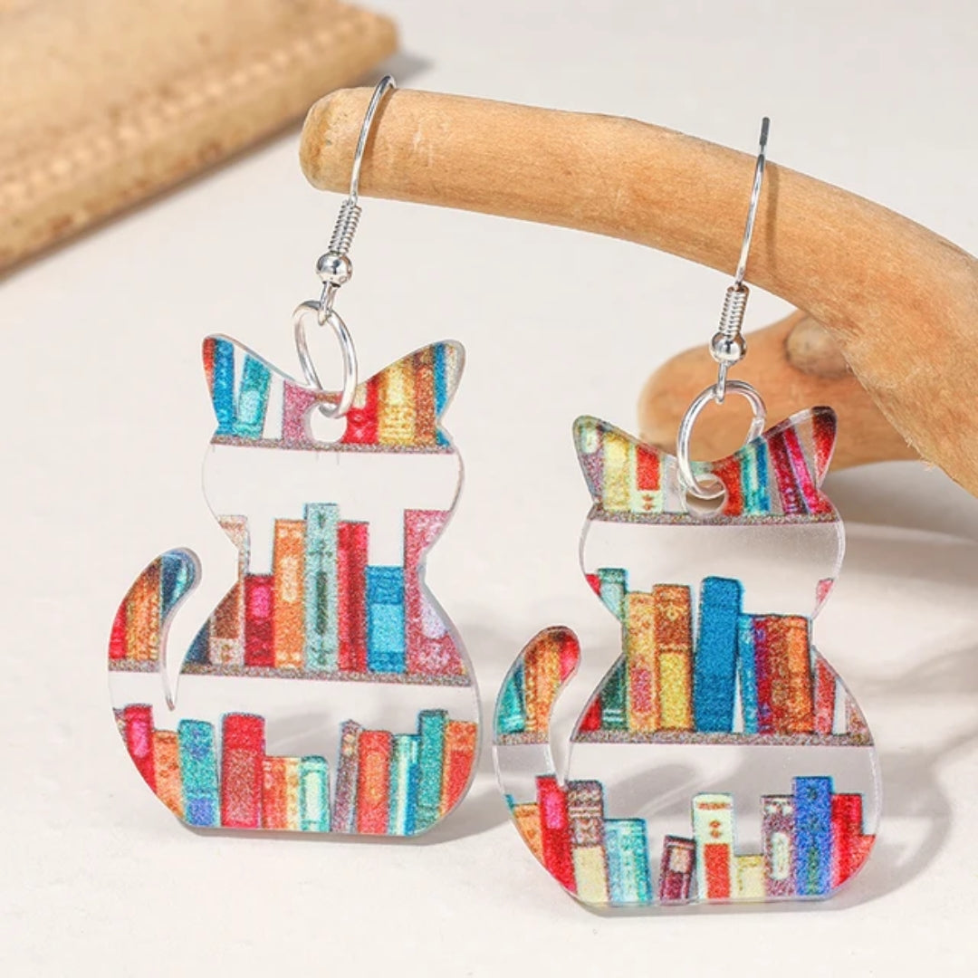 Unique Vintage Cat Earrings | Colorful Cat Jewelry | Handmade Cat Accessories 0