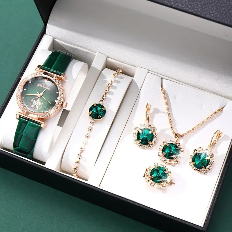 Verdantra Timecourt Necklace and Earring Set | Gold 0
