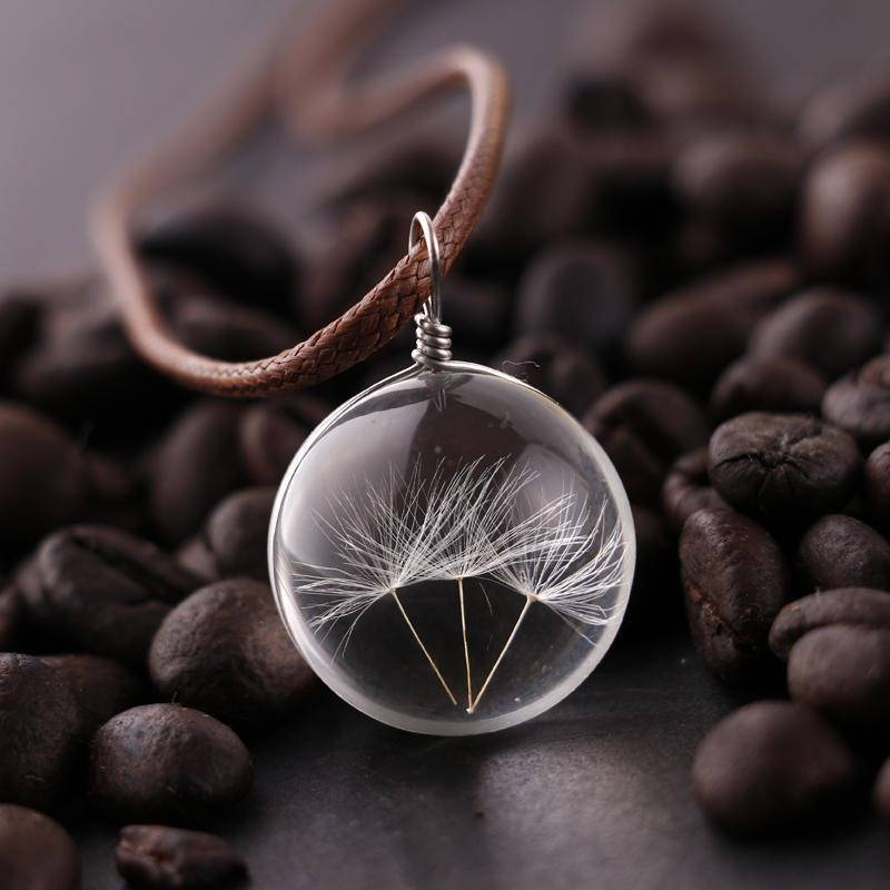 Vintage Crystal Dandelion Necklace | Crystal 0