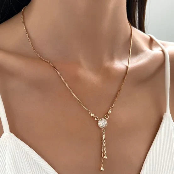 Vintage Golden Crystal Necklace | Crystal 0