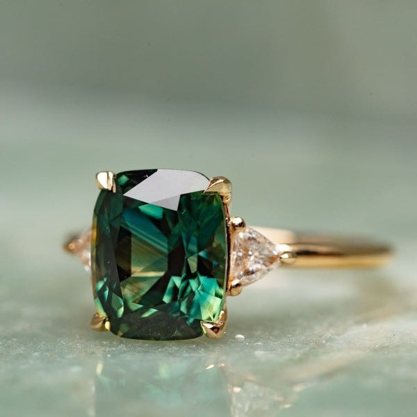 Vintage Green Gemstone Ring | Gold 0