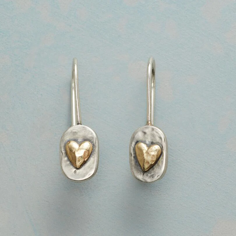 Vintage Heart Earrings | Silver and Gold 0