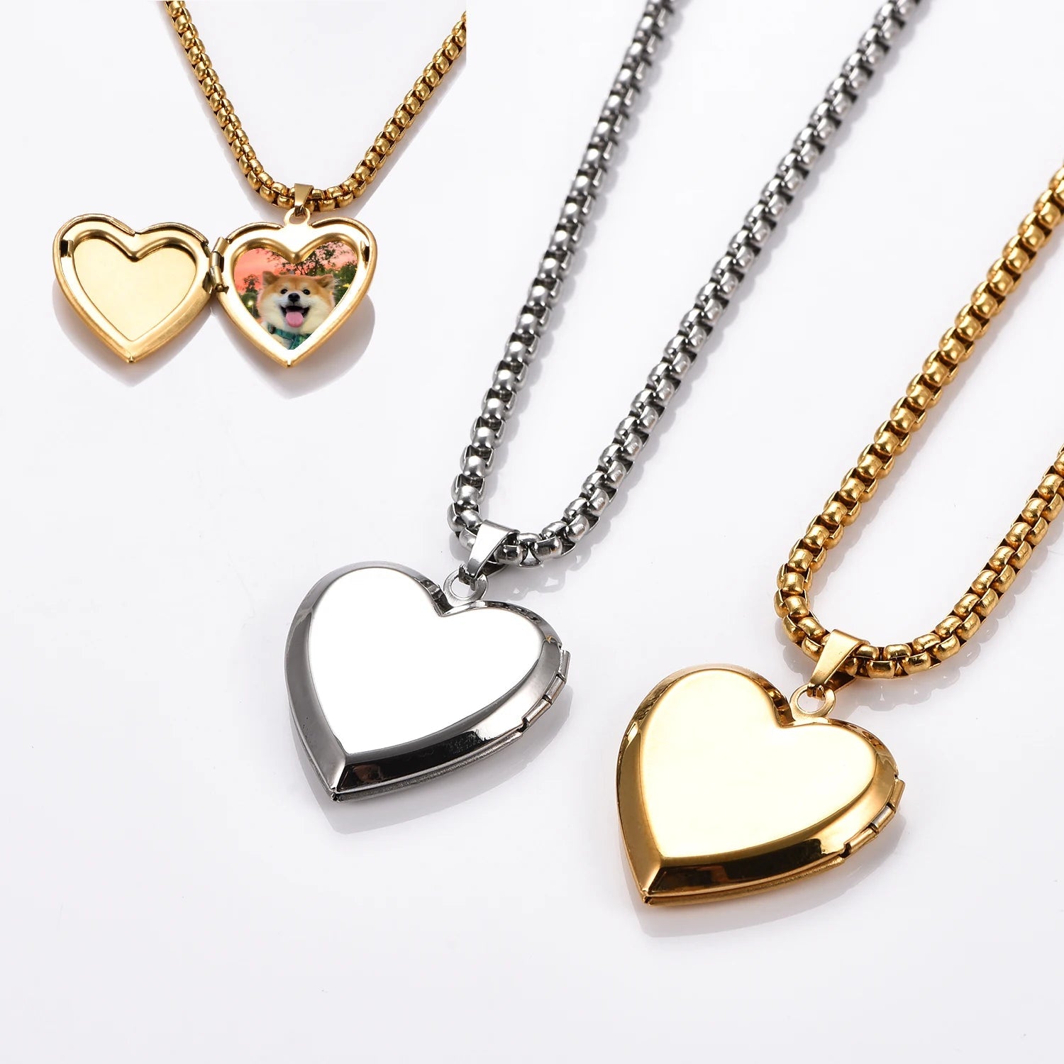 Vintage Heart Photo Locket Necklace | Stainless Steel 1