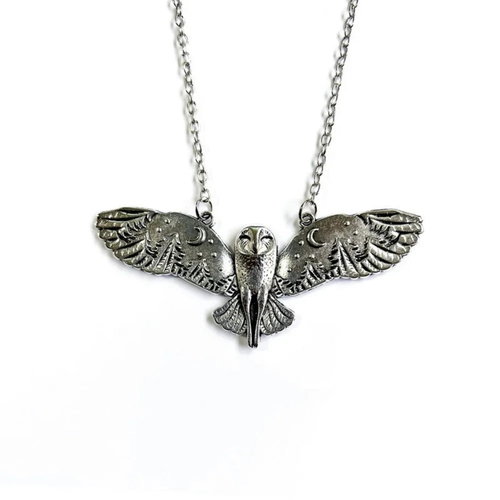 Vintage Owl Moon Necklace | Zinc Alloy 2