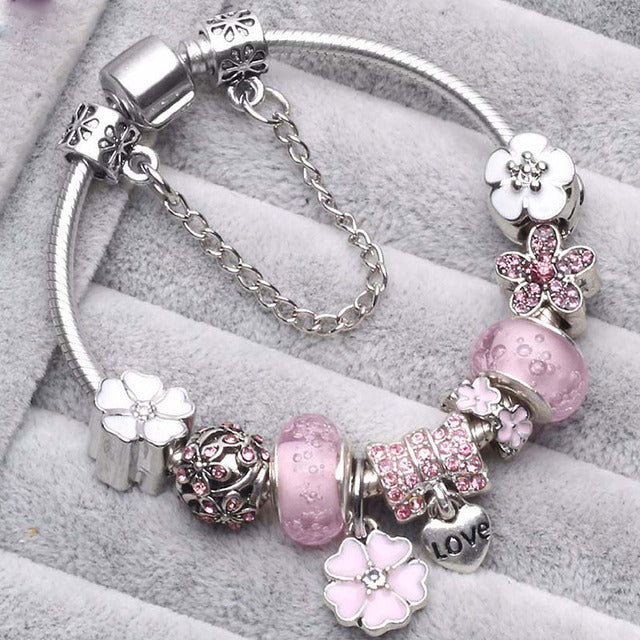 Vintage Pink Silver Bracelet | Silver 0