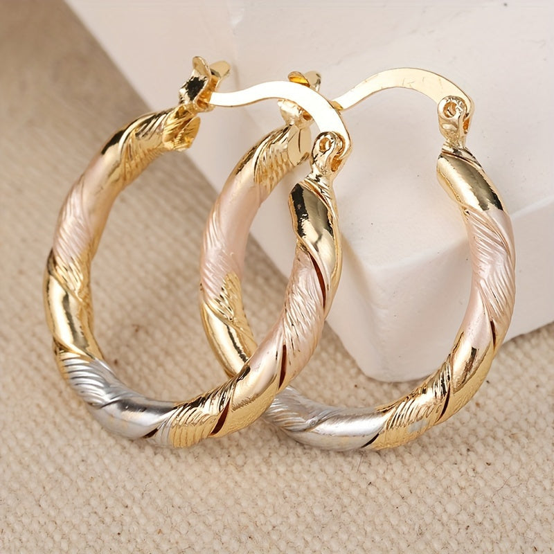 Vintage Round Hoop Earrings | Gold 0