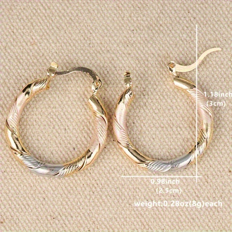 Vintage Round Hoop Earrings | Gold 1