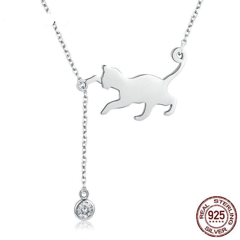 Whimsical Whiskers | Cat Pendant Necklace | Sterling Silver Jewelry | Cute Cat Accessory 0