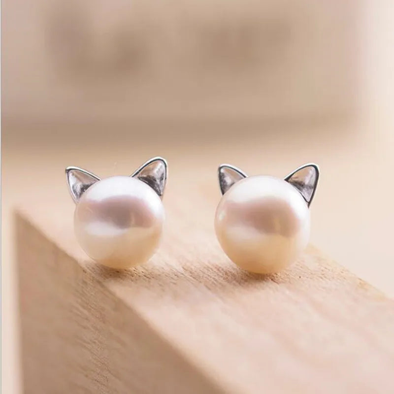 Whiskers Pearl Stud Earrings | Sterling Silver 0